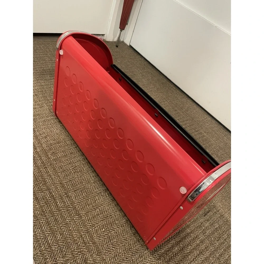 Brabantia Bread Box Belgium Retro Rare Red Variant Metal Used